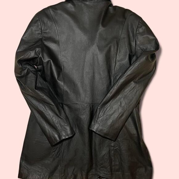 Vintage black leather blazer jacket - Picture 6 of 6